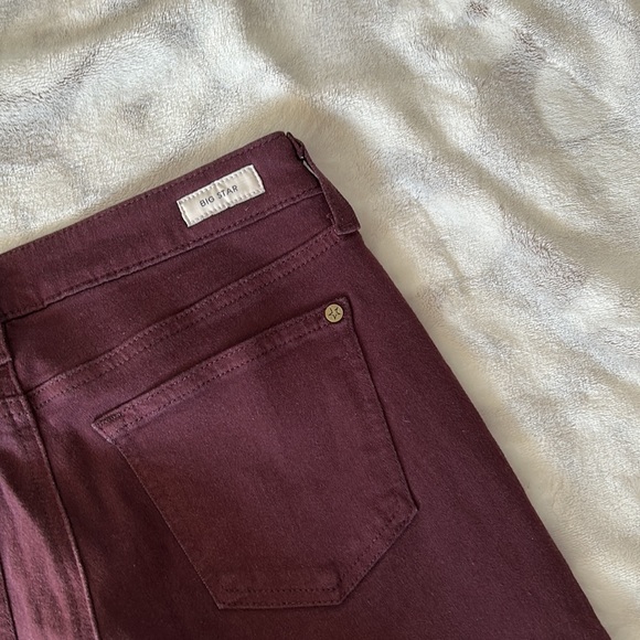 Big Star Alex Skinny Burgundy Jeans Size 27 - Picture 8 of 12